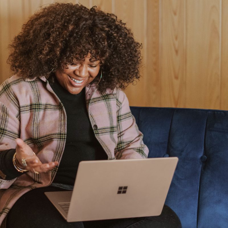 Woman Using Microsoft Surface